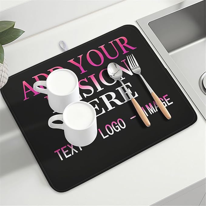 Custom Personalized Dish Drying Mat 18x24 Inch Customized Drying Mats
