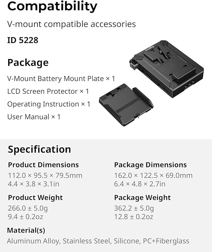 SMALLRIG V Mount Battery Plate