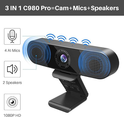 EMEET C980 PRO 3-in-1 1080P Webcam