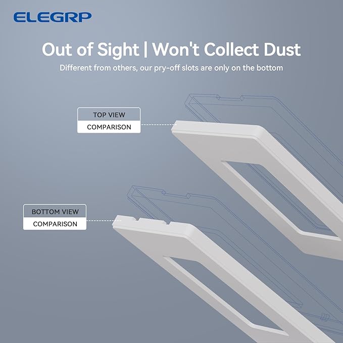 ELEGRP 4-Gang Screwless Decorative Wall Plates, Mid-Size Unbreakable