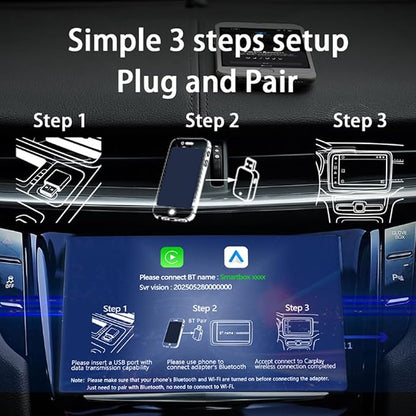 Wireless CarPlay & Android Auto Adapter for Ferrari 488 GTB 2016-2020,Ultra Mini Dongle Converts Easy Setup Plug and Play,Gold
