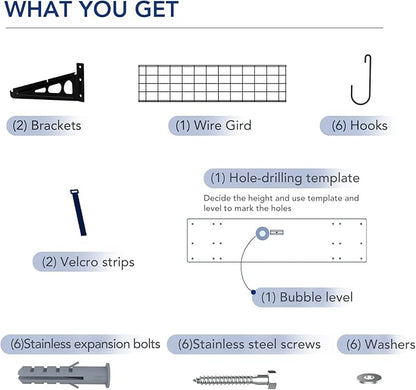 FLEXIMOUNTS Garage Wall Shelving, 1x4 ft, Includes 6 Bike Hooks, Wall Shelf