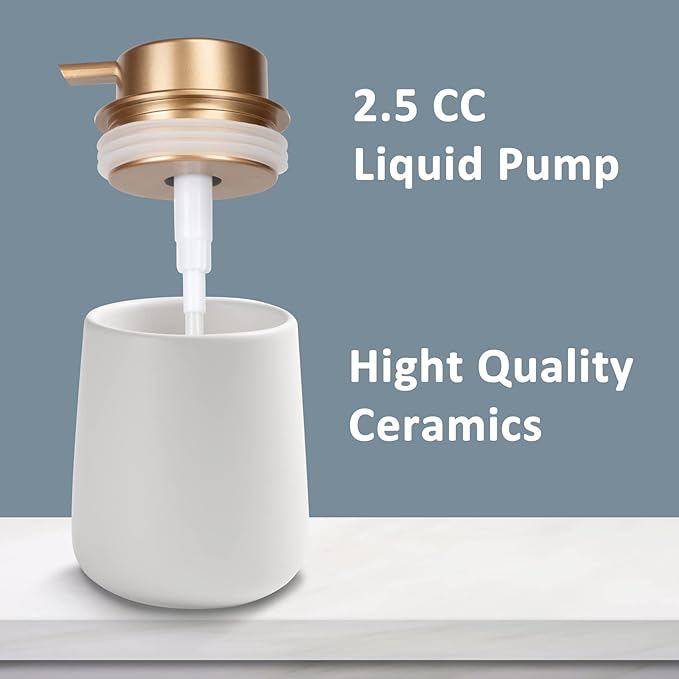 Soap Dispenser Ceramic with Easy-to-Press Pump Hand Lotion Liquid Dispenser