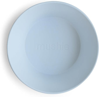 mushie Round Dinnerware Bowls for Kids | Made in Denmark, Set of 2 (Powder Blue)