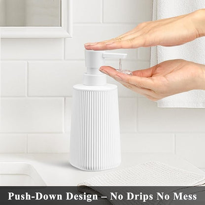 White 2 Pack Hand Soap Dispensers Set