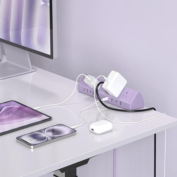Jgstkcity Desk Clamp Power Strip, 45W Fast Charging Station, 4 USB-C, 4 USB-A