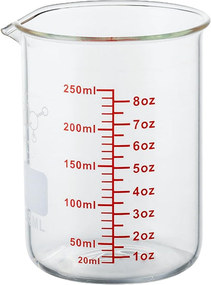 High Borosilicate Glass Measuring Cup-V-Shaped Spout, 250ml Glass Measuring