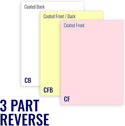 Superior 8.5 x 11 Carbonless Paper, 3 Part Reverse, 1340 Sets I 8 Reams