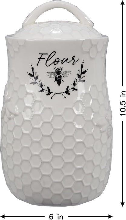 Young's Inc Ceramic Honey Bee Canisters, 4 pc/set