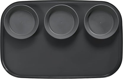 madesmart dipware 3 Bowl Serving Tray, Collapsible & Removable Dip Bowls for Charcuterie, Guacomole, Snacks, Veggies, Premium Dishwasher & Microwave Safe, Multipurpose Plate & Bowl, Carbon