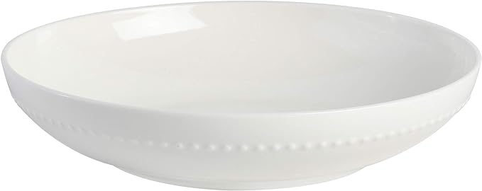 Gibson Elite Embossed Bone China 16-Piece Double Bowl Dinnerware Set, Service for 4 – White Elegant Plates and Bowls