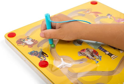Upbounders® Montessori Wooden Busy Board Magnetic Maze Toy for Toddlers 18+ Months (Feeding Time Magnetic Busy Board)