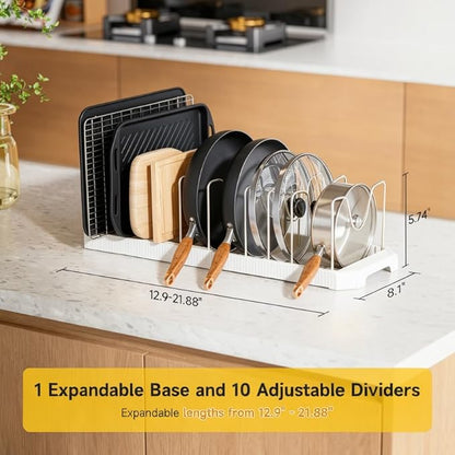 MUDEELA Pots and Pans Organizer under Cabinet, Pot Rack