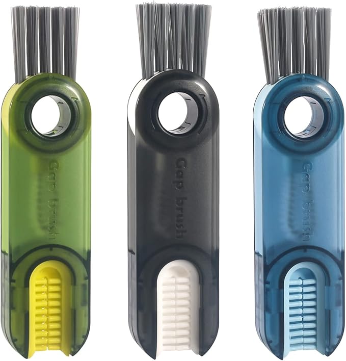 3 in 1 Cup Lid Gap Cleaning Brush Set, Mutipurpose Tiny Silicone Cup Holder