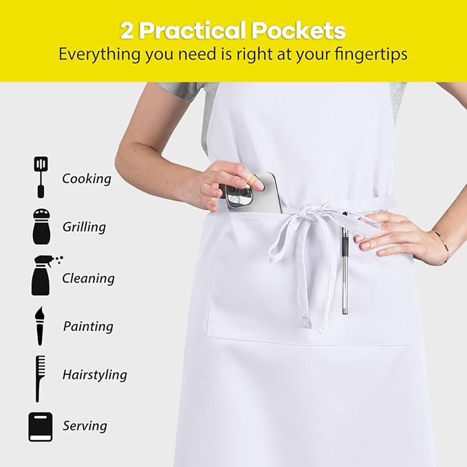 ROTANET Extra Large Apron for Men Adjustable Bib Aprons