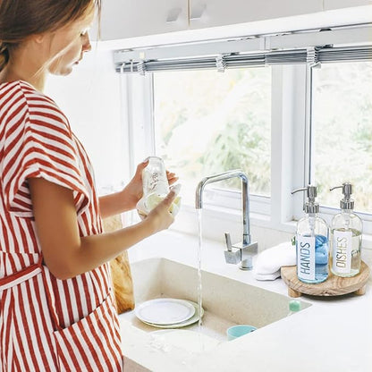 JASAI 2Pack 18OZ Glass Soap Dispenser