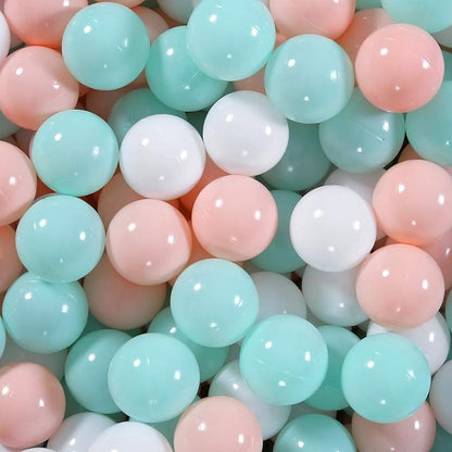 GOGOSO Ball Pit Balls Stars Moon Shapes Plastic Pitballs for Toddler Play Tent Baby Photo Props Kids Pool Water Toys Kiddie Pool Party Decor, Cream Blue+Yellow+Green+White,100PCS
