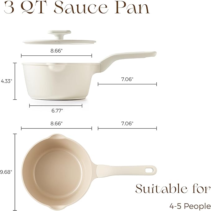 PRICUSIS Ceramic Nonstick Saucepan