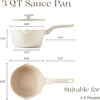PRICUSIS Ceramic Nonstick Saucepan