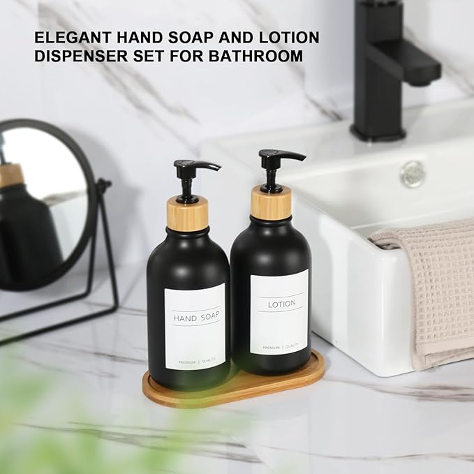 KASUNTING Hand and Dish Soap Dispenser Set, Plastic Kitchen Soap Dispenser Set