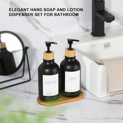 KASUNTING Hand and Dish Soap Dispenser Set, Plastic Kitchen Soap Dispenser Set