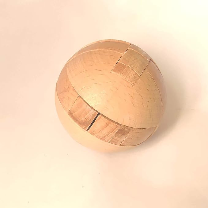 AHYUAN Handmade Wooden Puzzle Magic Ball Brain Teasers Toy Intelligence IQ Games 3D Sphere Puzzles for Children and Adults (2.36 x 2.36 x 2.36 in)