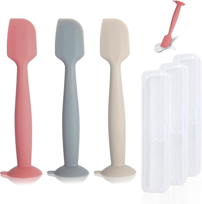 Diaper Spatula with Case, 3 Pack Baby Diaper Cream spatulas with 3 Storage Boxes