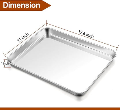 TeamFar Baking Sheet, 17.6’’ x 13’’ x 1’’ Stainless Steel Large Cookie Sheet