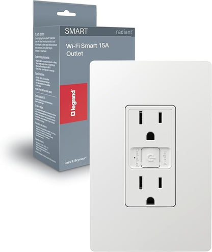 Legrand Radiant® Wi-Fi Matter Smart Outlet 15A, Effortless Setup, Enhanced