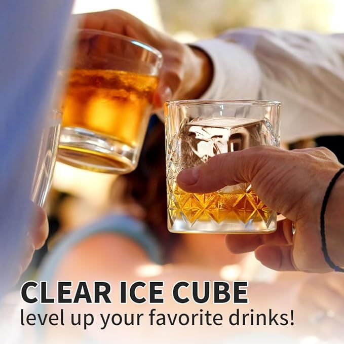 Clear Ice Cube Tray for Whiskey: FDDBI 2Inch Clear Ice Cube Maker