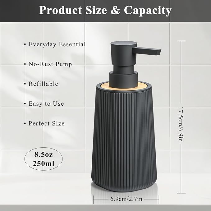 Black Hand Soap Dispenser Set