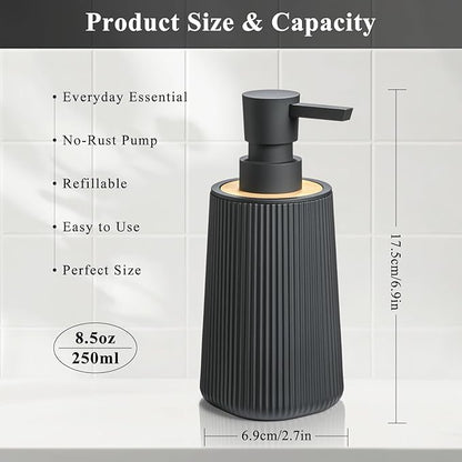 Black Hand Soap Dispenser Set