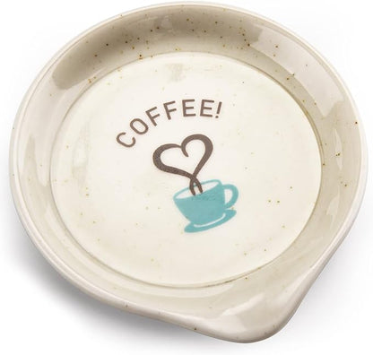 FANGSUN Coffee Spoon Rest, 3.5 Inch Ceramic Spoon Holder