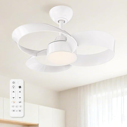 FANX 22 Inch Ceiling Fan with Light and Remote, Quiet DC Motor, Dimmable LED
