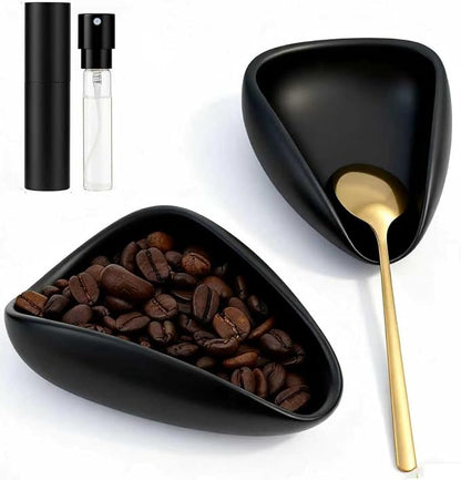 Ceramic Coffee Bean Dosing Cup + Sprayer Gift Set, Spoon Rest, Mini Coffee