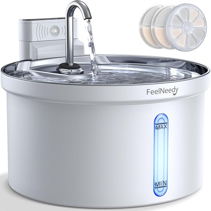 Wireless Cat Water Fountain FEELNEEDY Automatic Pet Water Dispenser