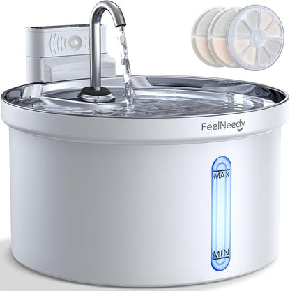 Wireless Cat Water Fountain FEELNEEDY Automatic Pet Water Dispenser