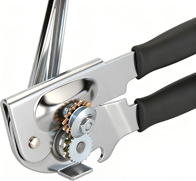 Manual Can Opener, Easy-Grip Hand Crank Can Opener