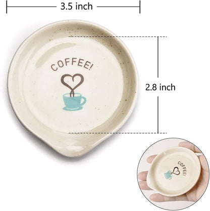 FANGSUN Coffee Spoon Rest, 3.5 Inch Ceramic Spoon Holder