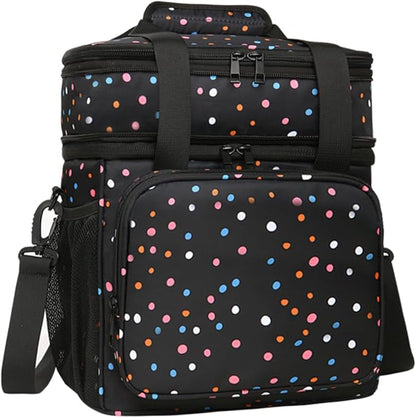 Expandable Insulated Lunch Box, Double Deck Lightweight Large Lunch Bag Tote