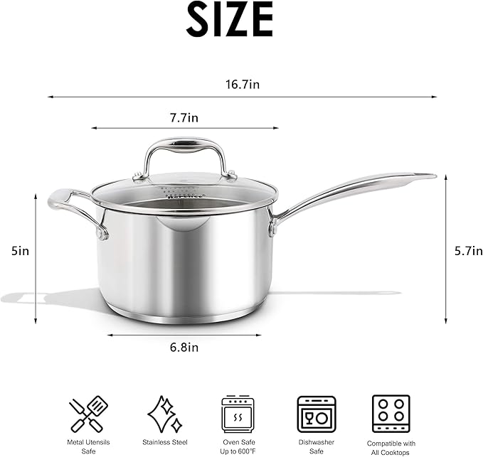 Rorence Stainless Steel Saucepan Sauce Pan