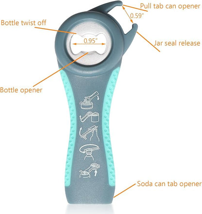 Jar Opener, 5 in 1 Multi Function Can Opener Bottle Opener Kit