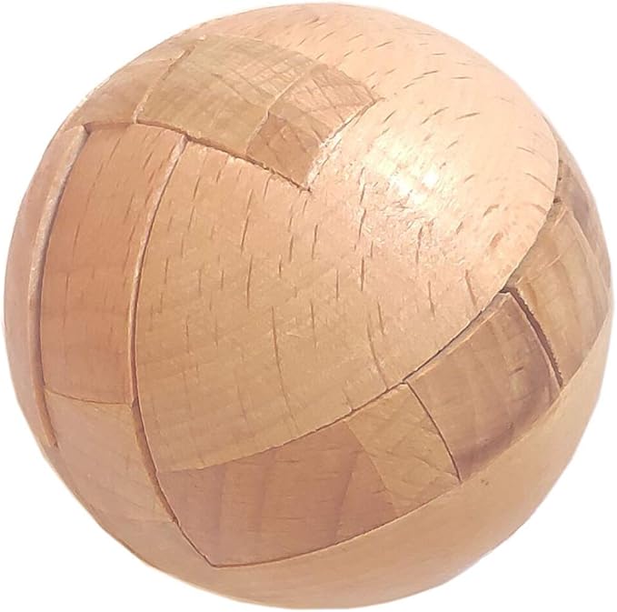 AHYUAN Handmade Wooden Puzzle Magic Ball Brain Teasers Toy Intelligence IQ Games 3D Sphere Puzzles for Children and Adults (2.36 x 2.36 x 2.36 in)