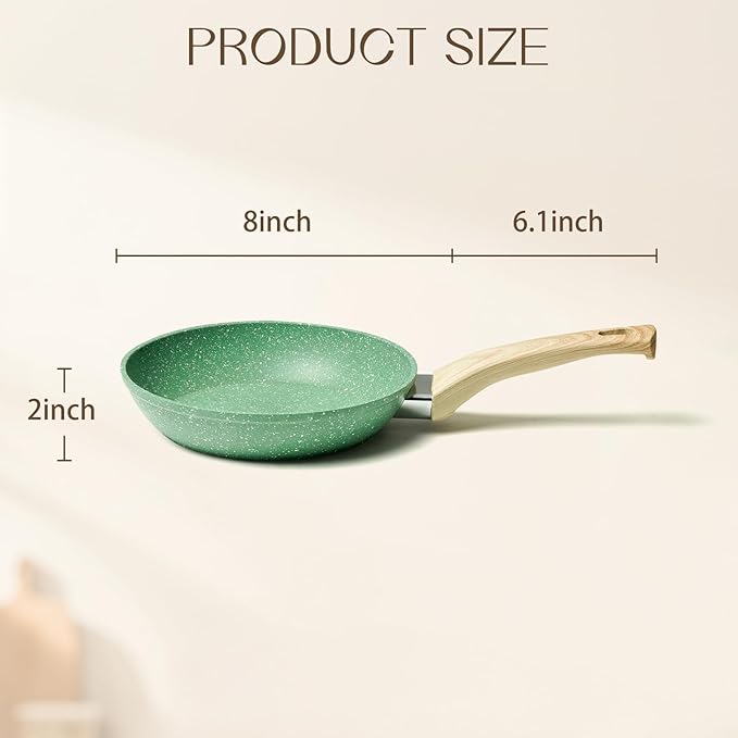 Innerwell Nonstick Frying Pan Skillet, 8 Inch Non Stick Egg Pan Omelet Frying