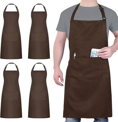 4 Packs Chef Apron, Waterproof Apron, Adjustable Aprons