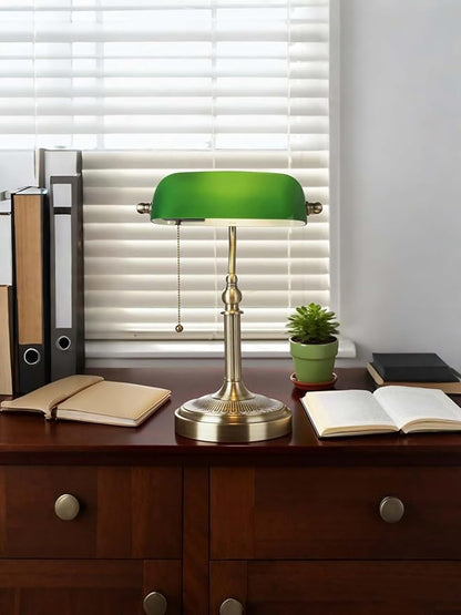 Newrays Glass Bankers Desk Lamp