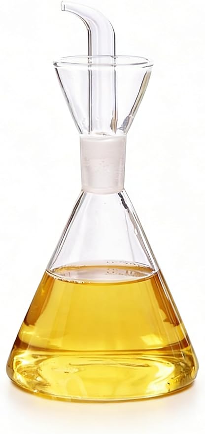 ELETON Conical Borosilicate Glass Olive Oil Dispenser – Non Drip Oil Bottle