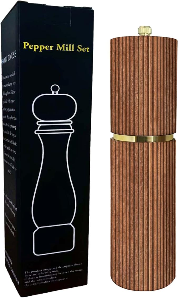 Wooden Pepper Grinder Pepper Mill, Adjustable Coarseness Salt Pepper Grinder