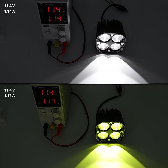 Motorcycle Driving Lights Yellow LED Pods Lights 3’’ 40W LED Driving Off Road Lighting 12V 24V Spot Cube Light for Truck ATV UTV SUV Bike Car Boat Trucks LED Spotlights with 6 Light Beads 2PCS
