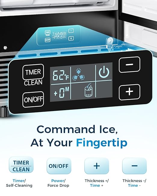 Commercial Ice Maker with Water Pump, Built-in Undercounter Ice Maker with